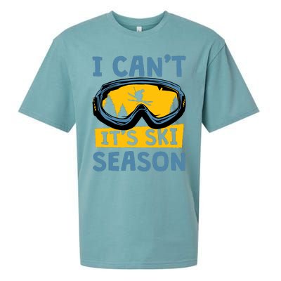 I CanT ItS Ski Season Funny Skiing Lover Sueded Cloud Jersey T-Shirt