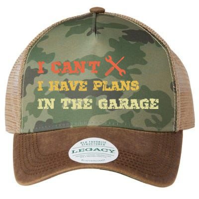 I Can't I Have Plans In My Garage Gift Legacy Tie Dye Trucker Hat