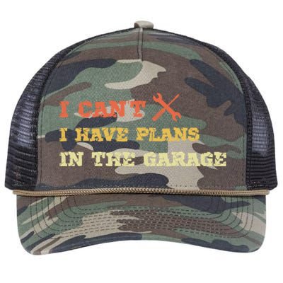 I Can't I Have Plans In My Garage Gift Retro Rope Trucker Hat Cap