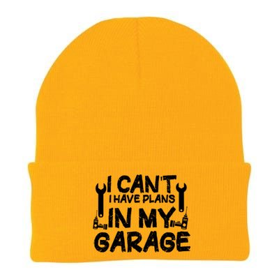 I Can't I Have Plans In My Garage Cool Gift Knit Cap Winter Beanie