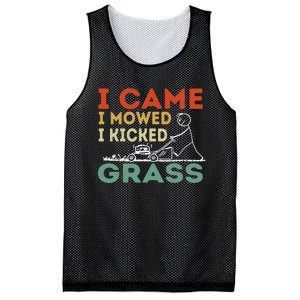 I Came I Mowed I Kicked Grass Funny Lawn Mowing Gardener Mesh Reversible Basketball Jersey Tank