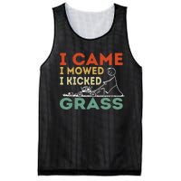 I Came I Mowed I Kicked Grass Funny Lawn Mowing Gardener Mesh Reversible Basketball Jersey Tank