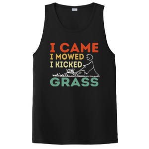 I Came I Mowed I Kicked Grass Funny Lawn Mowing Gardener PosiCharge Competitor Tank