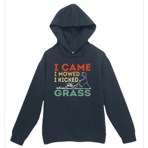 I Came I Mowed I Kicked Grass Funny Lawn Mowing Gardener Urban Pullover Hoodie