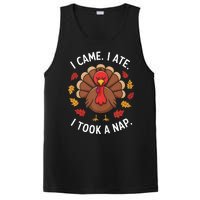 I Came I Ate I Took A Nap Turkey Day Funny Thanksgiving Food PosiCharge Competitor Tank