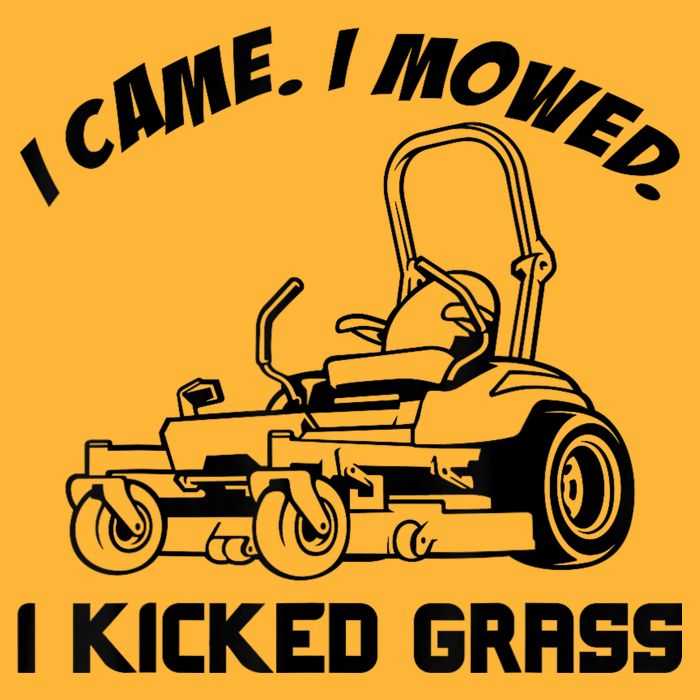 I Came I Mowed I Kicked Grass Funny Lawn Mowing Sustainable Knit Beanie