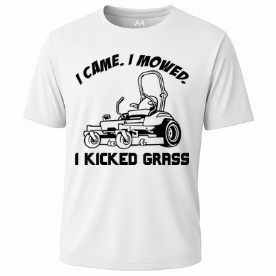 I Came I Mowed I Kicked Grass Funny Lawn Mowing Performance Shirt