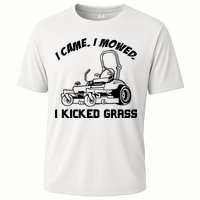 I Came I Mowed I Kicked Grass Funny Lawn Mowing Cooling Performance Crew T-Shirt
