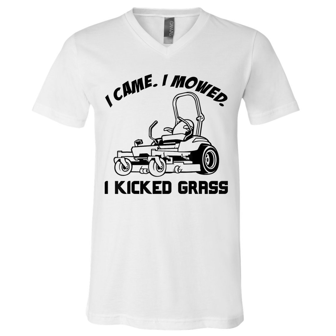 I Came I Mowed I Kicked Grass Funny Lawn Mowing V-Neck T-Shirt