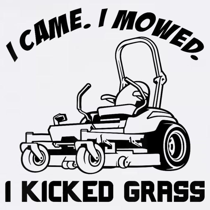 I Came I Mowed I Kicked Grass Funny Lawn Mowing Sustainable Bucket Hat
