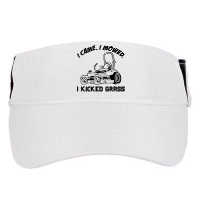 I Came I Mowed I Kicked Grass Funny Lawn Mowing Adult Drive Performance Visor