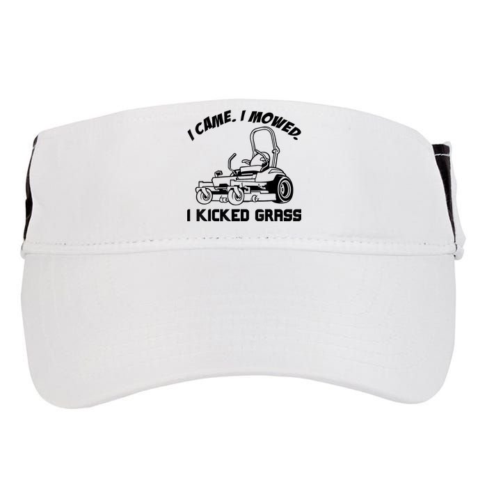 I Came I Mowed I Kicked Grass Funny Lawn Mowing Adult Drive Performance Visor