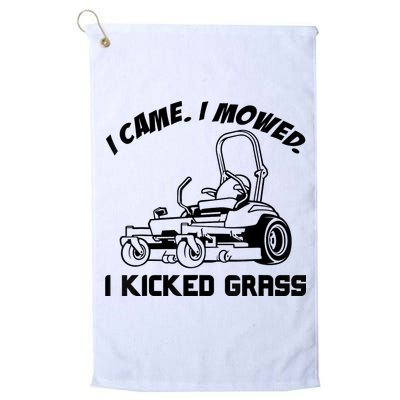 I Came I Mowed I Kicked Grass Funny Lawn Mowing Golf Towel