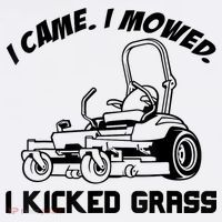 I Came I Mowed I Kicked Grass Funny Lawn Mowing Womens T-Shirt
