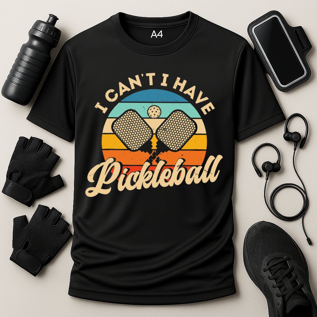 I Can't I Have Pickleball Funny Distressed Retro Vintage Performance Shirt