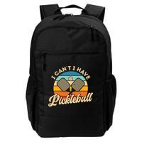 I Can't I Have Pickleball Funny Distressed Retro Vintage Backpack