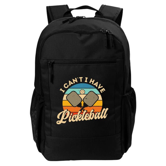 I Can't I Have Pickleball Funny Distressed Retro Vintage Backpack