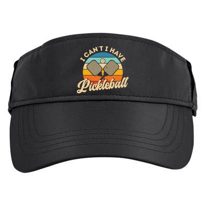 I Can't I Have Pickleball Funny Distressed Retro Vintage Adult Drive Performance Visor