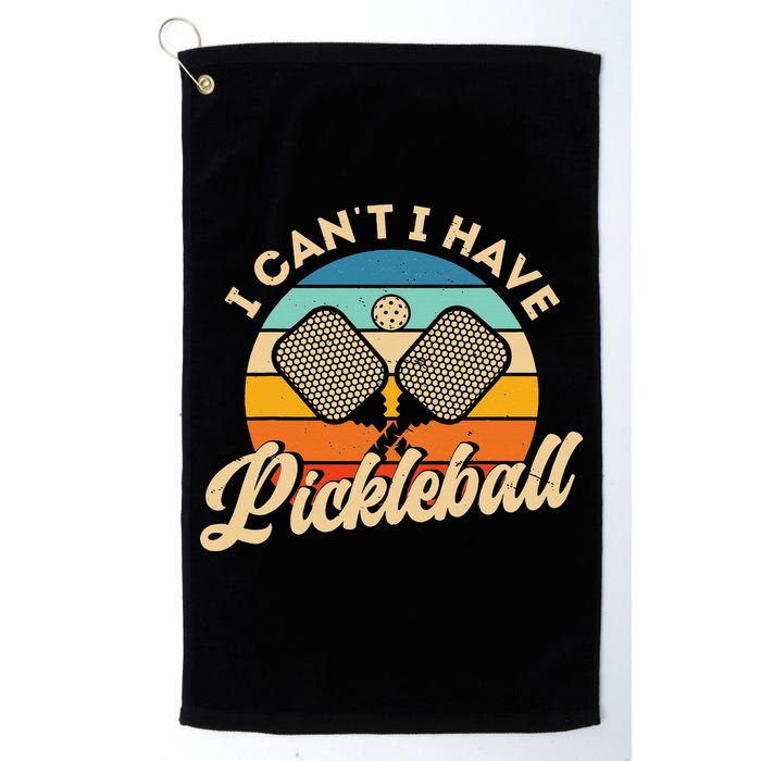 I Can't I Have Pickleball Funny Distressed Retro Vintage Golf Towel