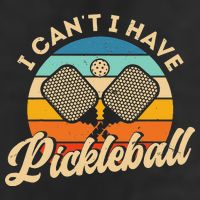 I Can't I Have Pickleball Funny Distressed Retro Vintage Golf Towel