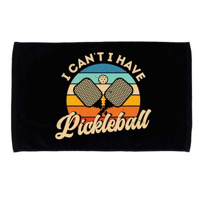 I Can't I Have Pickleball Funny Distressed Retro Vintage Microfiber Hand Towel