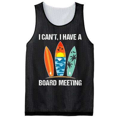 I Can't I Have A Board Meeting Vintage Surfer Beach Surfing Mesh Reversible Basketball Jersey Tank