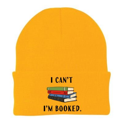 I Can't I'm Booked Book Lover Reading Club Librarian Funny Gift Knit Cap Winter Beanie