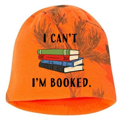 I Can't I'm Booked Book Lover Reading Club Librarian Funny Gift Kati - Camo Knit Beanie