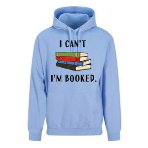 I Can't I'm Booked Book Lover Reading Club Librarian Funny Gift Unisex Surf Hoodie