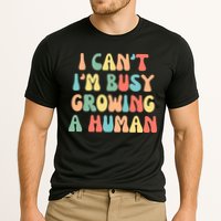 I Can't I'm Busy Growing A Human Funny Pregnant Cooling Performance Crew T-Shirt
