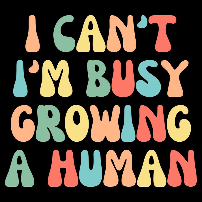 I Can't I'm Busy Growing A Human Funny Pregnant Women's Crop Top Tee