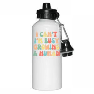 I Can't I'm Busy Growing A Human Funny Pregnant Aluminum Water Bottle