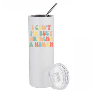 I Can't I'm Busy Growing A Human Funny Pregnant Stainless Steel Tumbler