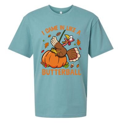 I Came In Like Butterball Funny Thanksgiving Turkey Costume Sueded Cloud Jersey T-Shirt