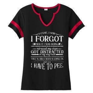 I Came I Saw I Forgot What I Was Doing Retraced Ladies Halftime Notch Neck Tee