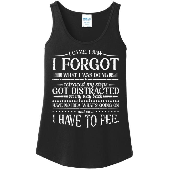 I Came I Saw I Forgot What I Was Doing Retraced Ladies Essential Tank