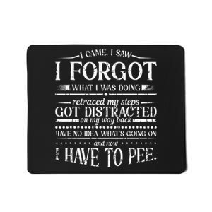 I Came I Saw I Forgot What I Was Doing Retraced Mousepad