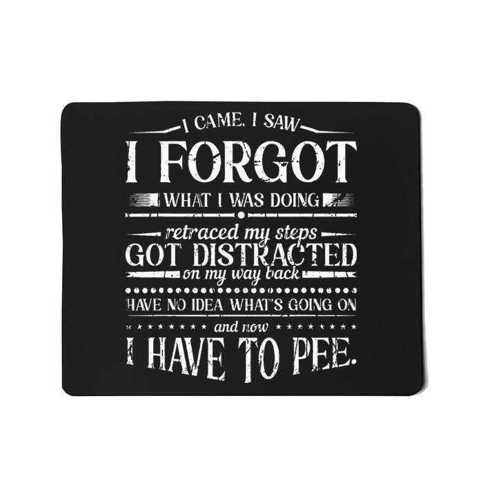 I Came I Saw I Forgot What I Was Doing Retraced Mousepad