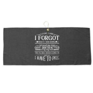 I Came I Saw I Forgot What I Was Doing Retraced Large Microfiber Waffle Golf Towel