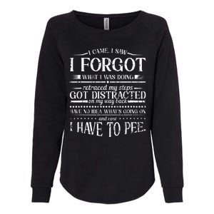 I Came I Saw I Forgot What I Was Doing Retraced Womens California Wash Sweatshirt