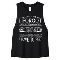 I Came I Saw I Forgot What I Was Doing Retraced Women's Racerback Cropped Tank