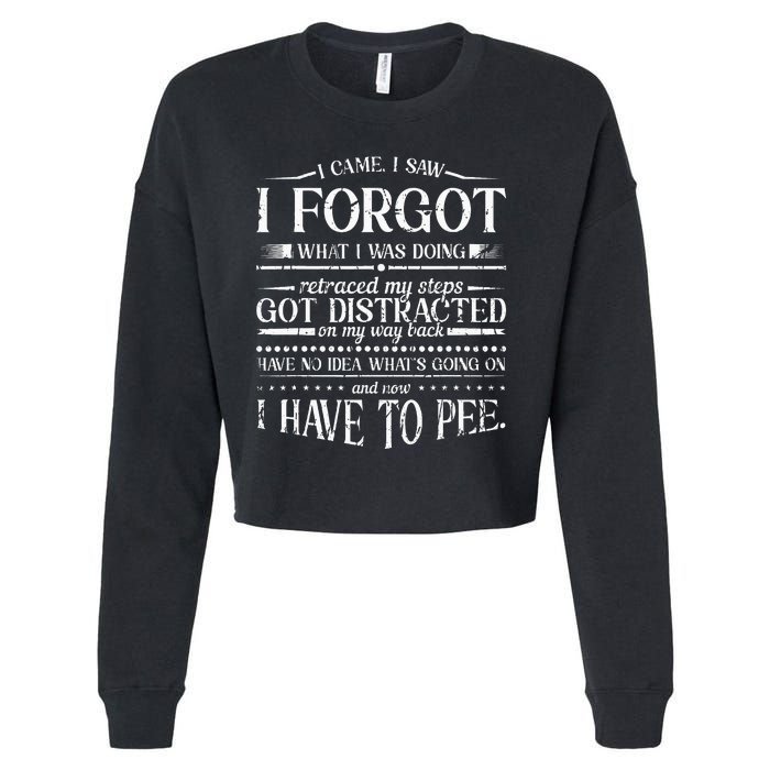 I Came I Saw I Forgot What I Was Doing Retraced Cropped Pullover Crew