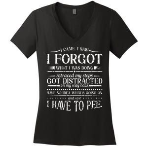 I Came I Saw I Forgot What I Was Doing Retraced Women's V-Neck T-Shirt