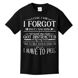 I Came I Saw I Forgot What I Was Doing Retraced Kids T-Shirt