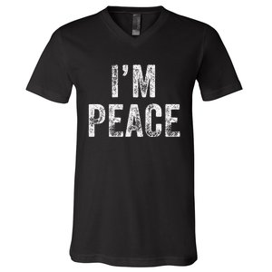 I Come In Peace IM Peace Funny Matching Couple Lovers V-Neck T-Shirt