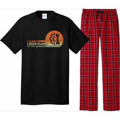 I Can't I Have Plans In My Garage Vintage Retro Car Mechanic Meaningful Gift Pajama Set