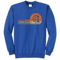 I Can't I Have Plans In My Garage Vintage Retro Car Mechanic Meaningful Gift Tall Sweatshirt