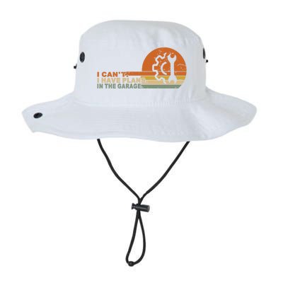 I Can't I Have Plans In My Garage Vintage Retro Car Mechanic Meaningful Gift Legacy Cool Fit Booney Bucket Hat