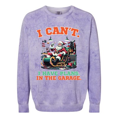 I Cant I Have Plans In The Garage Christmas Car Mechanics Colorblast Crewneck Sweatshirt