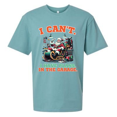 I Cant I Have Plans In The Garage Christmas Car Mechanics Sueded Cloud Jersey T-Shirt